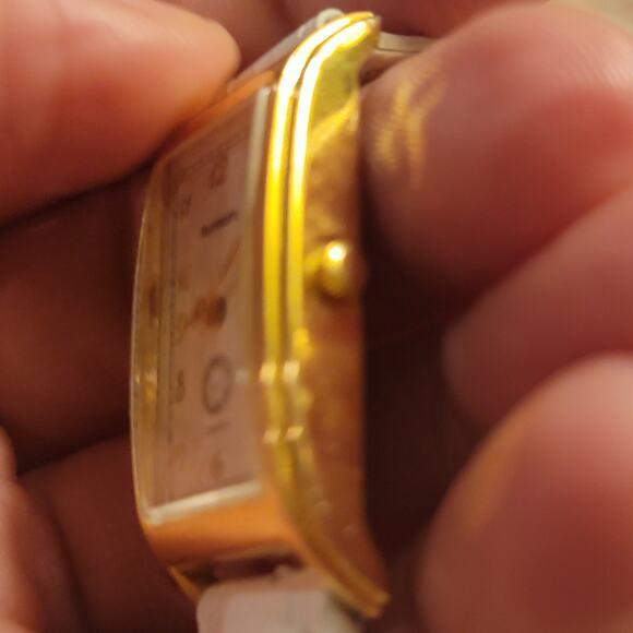 Rumours Gold-Tone Rectangular Quartz Watch White Strap, Vintage Style - Picture 4 of 10